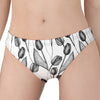 Black And White Tulip Pattern Print Women's Panties