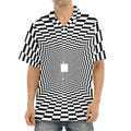 Black And White Tunnel Illusion Print Aloha Shirt