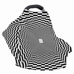 Black And White Tunnel Illusion Print Baby Seat Cover