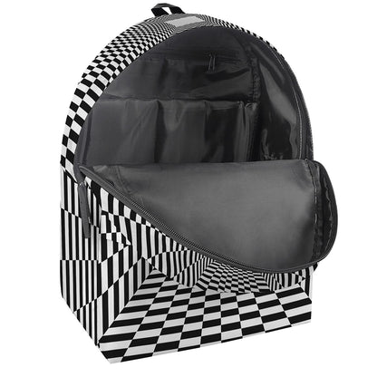 Black And White Tunnel Illusion Print Backpack