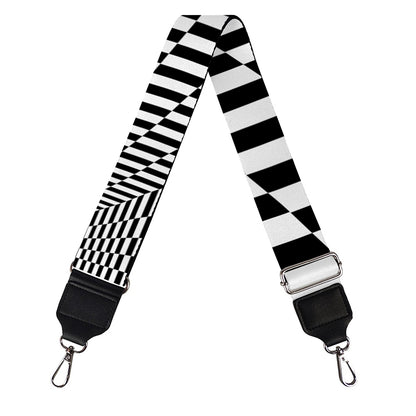 Black And White Tunnel Illusion Print Bag Strap