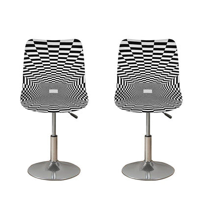 Black And White Tunnel Illusion Print Bar Stool Covers