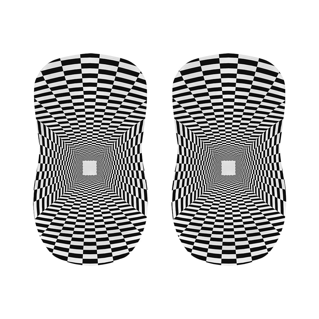 Black And White Tunnel Illusion Print Bar Stool Covers