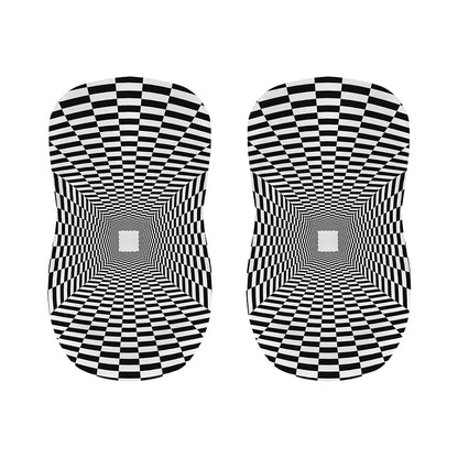 Black And White Tunnel Illusion Print Bar Stool Covers