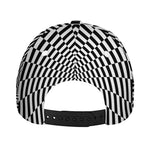 Black And White Tunnel Illusion Print Baseball Cap