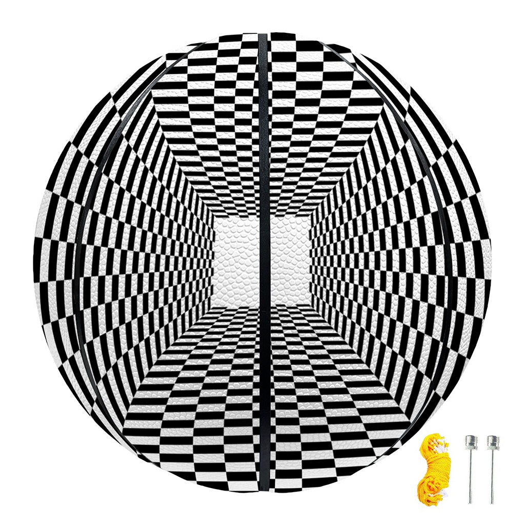 Black And White Tunnel Illusion Print Basketball