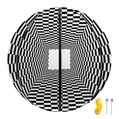 Black And White Tunnel Illusion Print Basketball