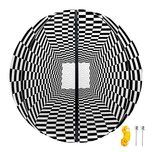 Black And White Tunnel Illusion Print Basketball