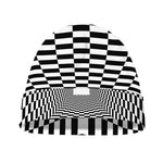 Black And White Tunnel Illusion Print Beanie
