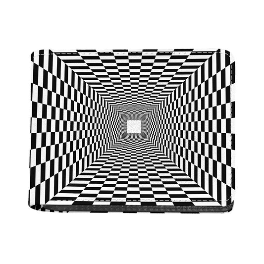 Black And White Tunnel Illusion Print Bifold Wallet