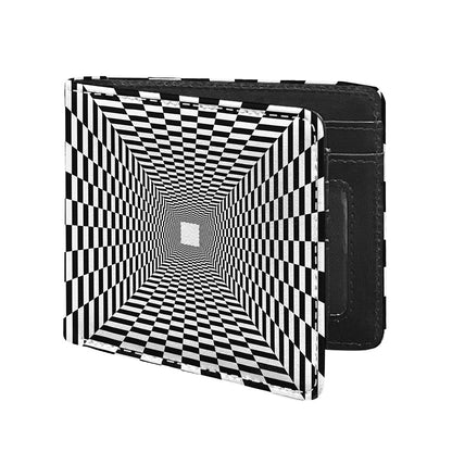 Black And White Tunnel Illusion Print Bifold Wallet