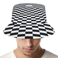 Black And White Tunnel Illusion Print Bucket Hat