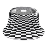Black And White Tunnel Illusion Print Bucket Hat