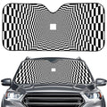 Black And White Tunnel Illusion Print Car Windshield Sun Shade