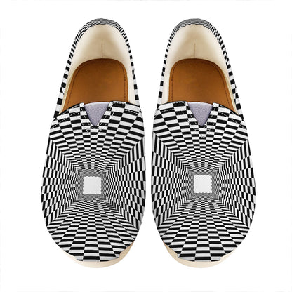 Black And White Tunnel Illusion Print Casual Shoes