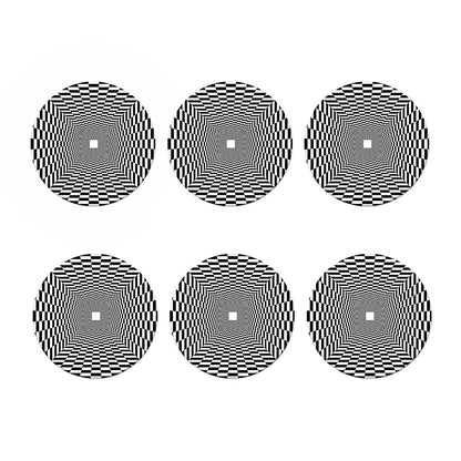 Black And White Tunnel Illusion Print Coaster Set