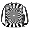 Black And White Tunnel Illusion Print Crossbody Lunch Bag