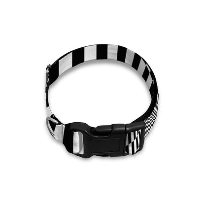 Black And White Tunnel Illusion Print Dog Collar