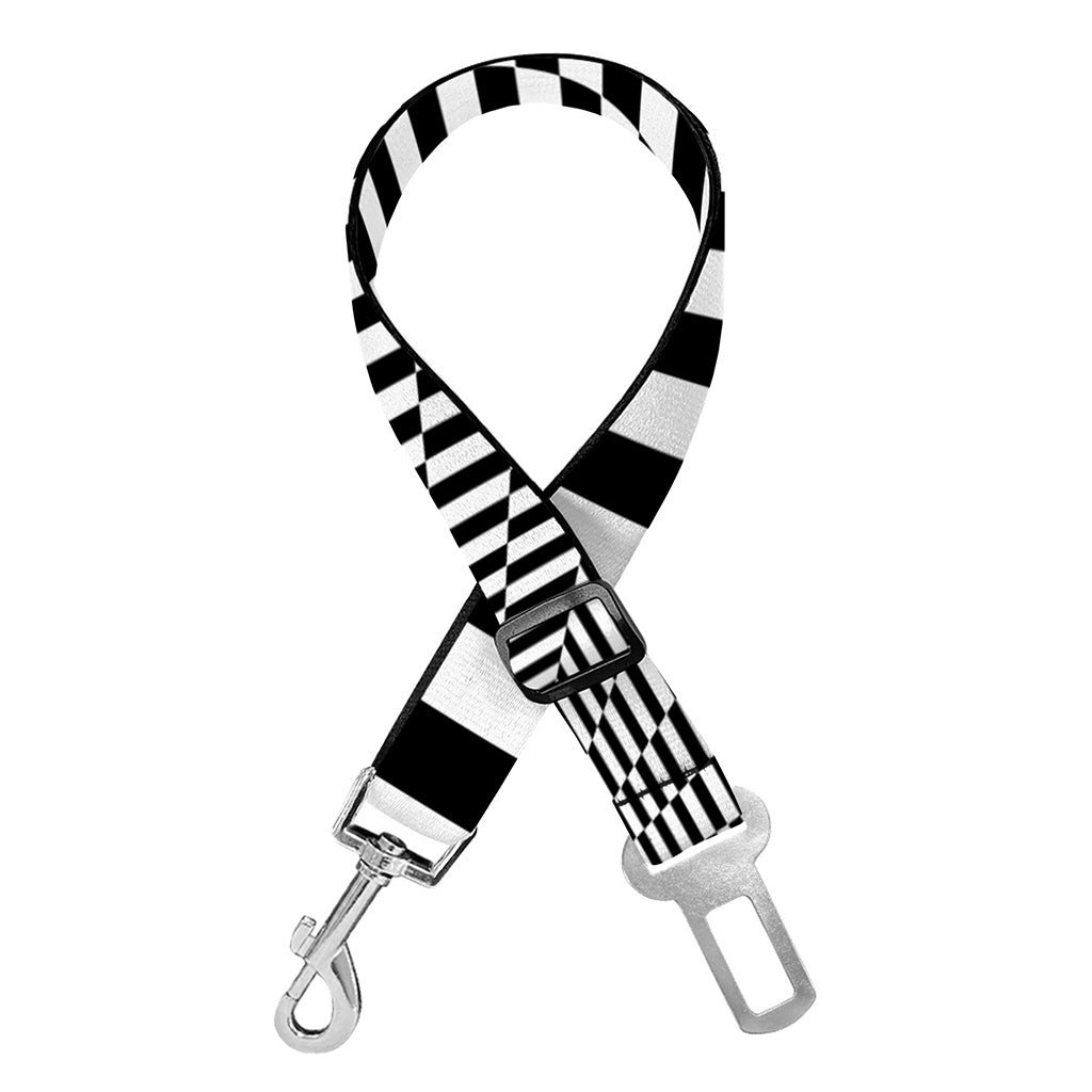 Black And White Tunnel Illusion Print Dog Seat Belt