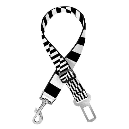 Black And White Tunnel Illusion Print Dog Seat Belt