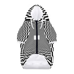 Black And White Tunnel Illusion Print Dog Zip Up Hoodie