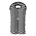 Black And White Tunnel Illusion Print Double Neoprene Wine Tote