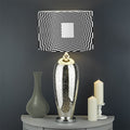 Black And White Tunnel Illusion Print Drum Lamp Shade