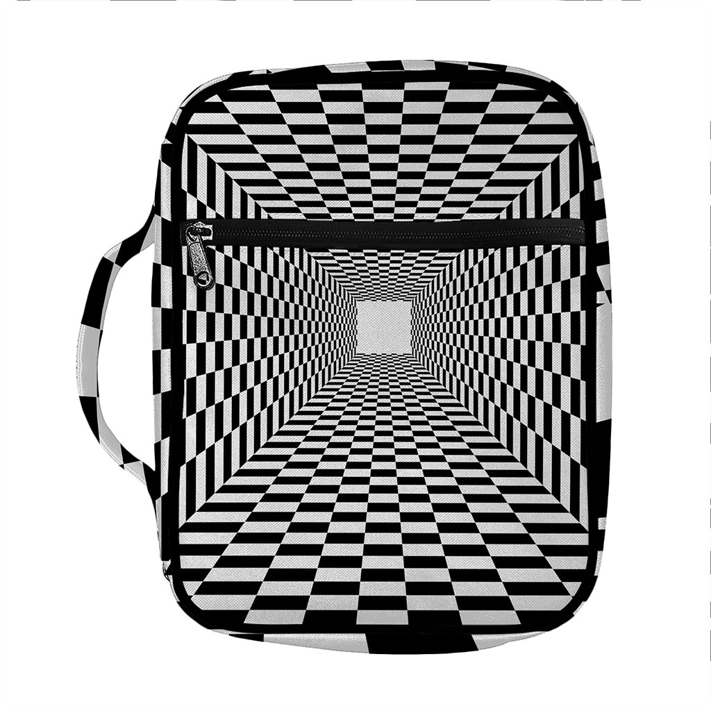 Black And White Tunnel Illusion Print Front Pocket Bible Bag
