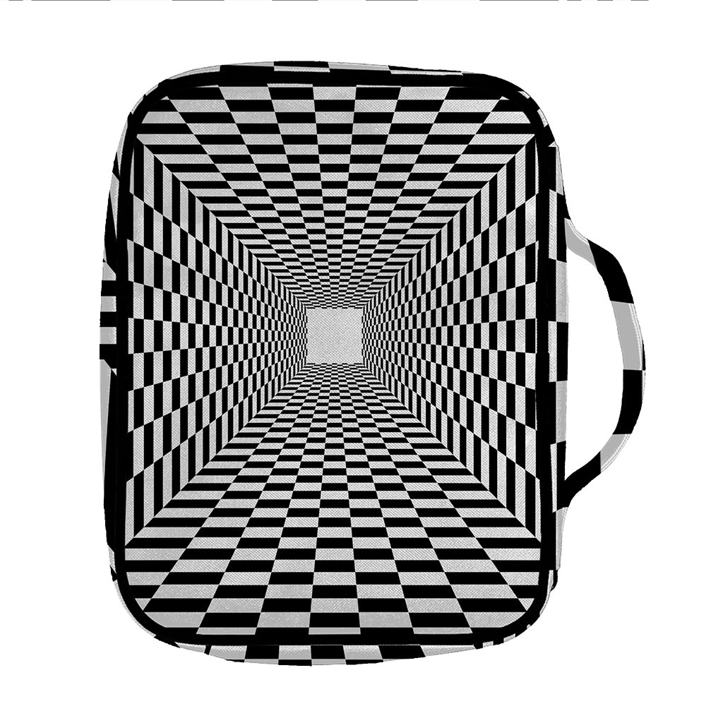 Black And White Tunnel Illusion Print Front Pocket Bible Bag