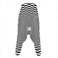 Black And White Tunnel Illusion Print Hammer Pants
