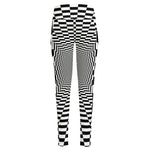 Black And White Tunnel Illusion Print High-Waisted Pocket Leggings