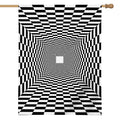 Black And White Tunnel Illusion Print House Flag