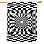 Black And White Tunnel Illusion Print House Flag