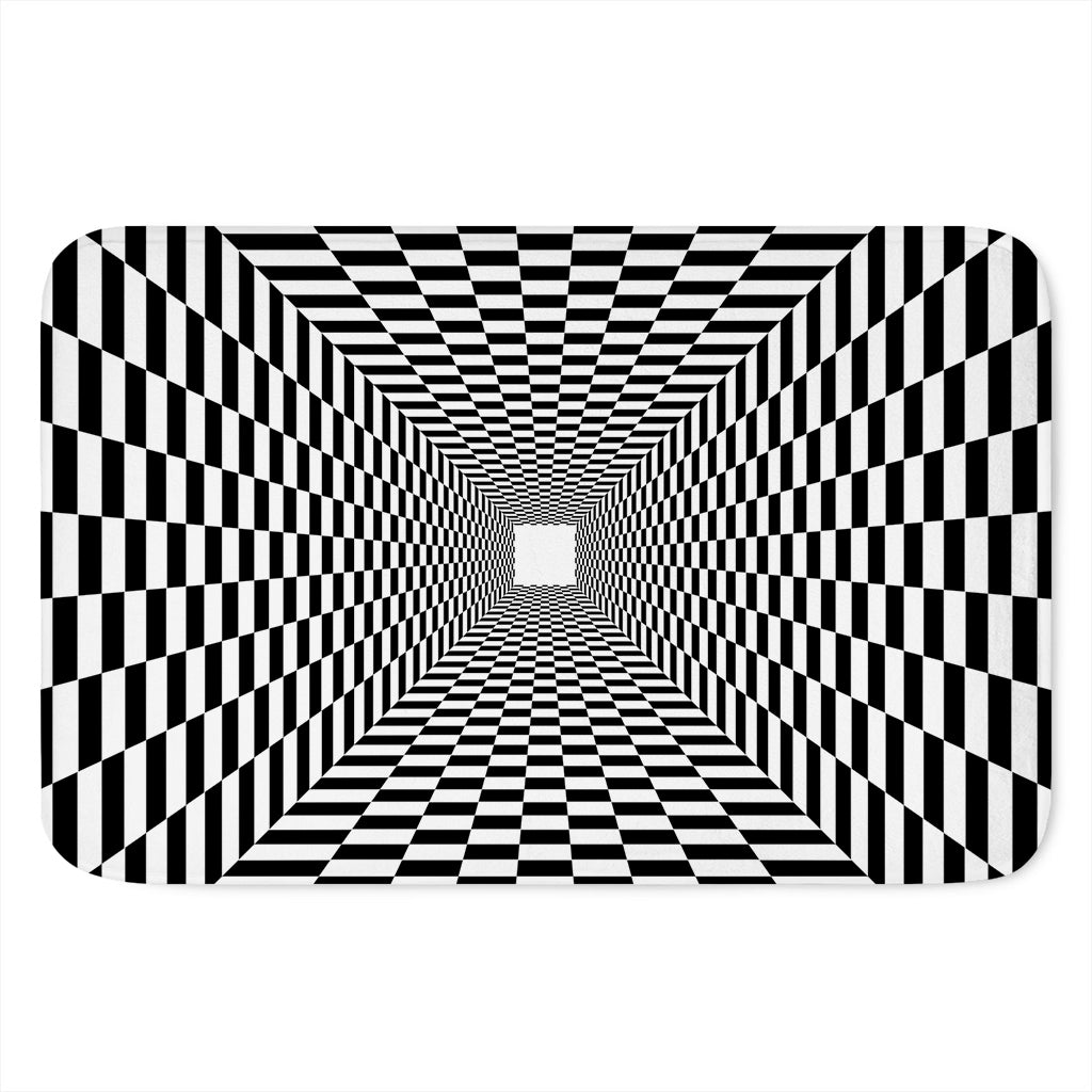 Black And White Tunnel Illusion Print Indoor Door Mat