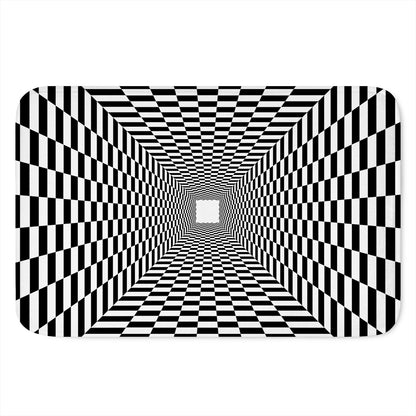 Black And White Tunnel Illusion Print Indoor Door Mat
