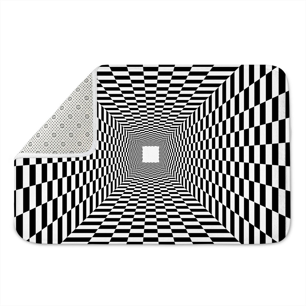 Black And White Tunnel Illusion Print Indoor Door Mat