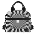Black And White Tunnel Illusion Print Insulated Lunch Bag