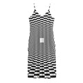 Black And White Tunnel Illusion Print Jersey Midi Cami Dress