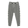 Black And White Tunnel Illusion Print Jogger Pants