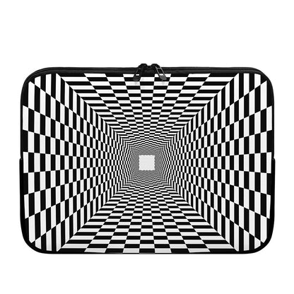 Black And White Tunnel Illusion Print Laptop Sleeve