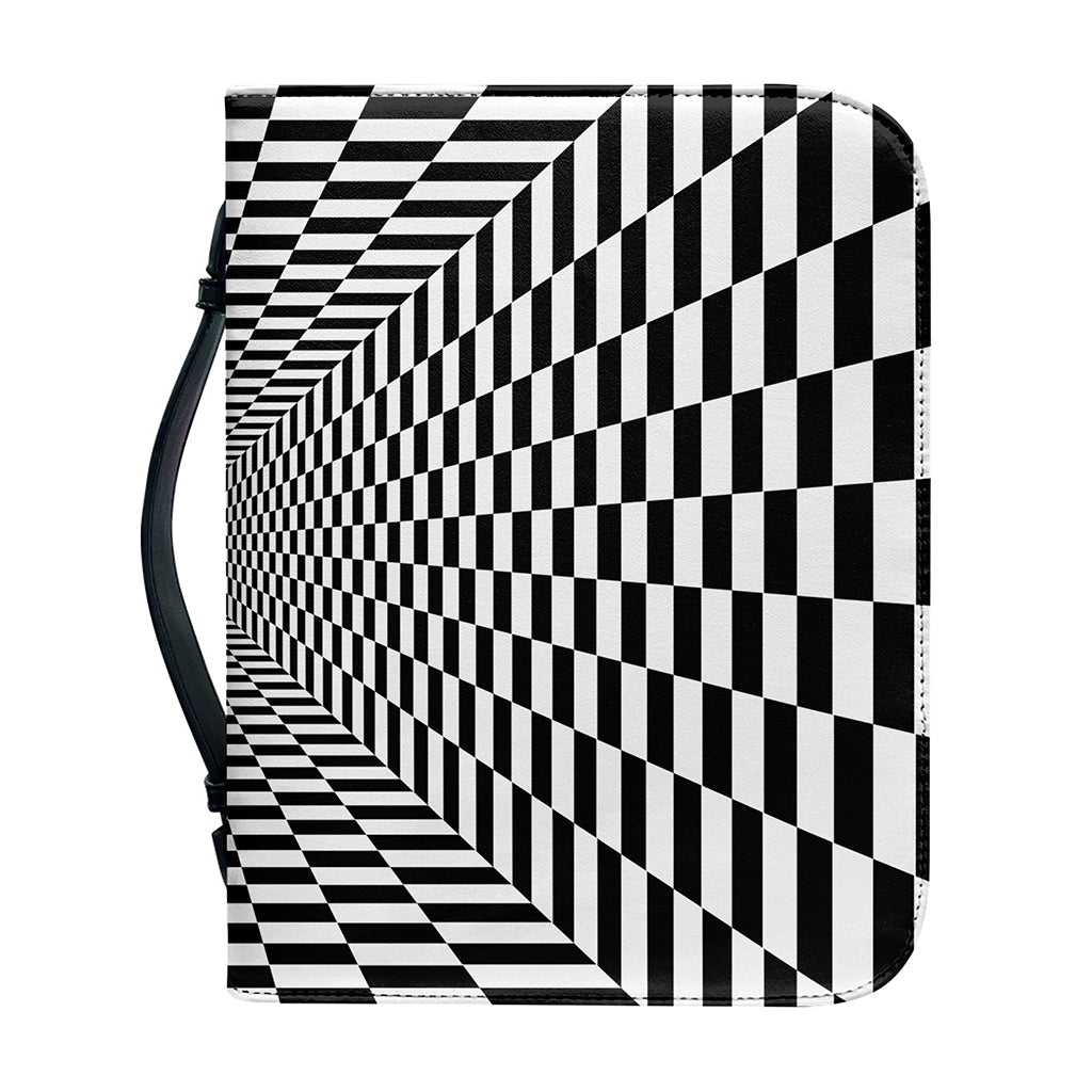 Black And White Tunnel Illusion Print Leather Bible Cover