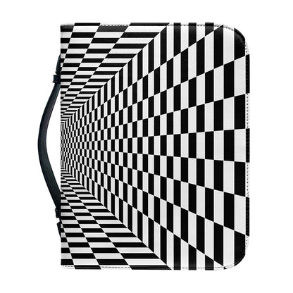 Black And White Tunnel Illusion Print Leather Bible Cover