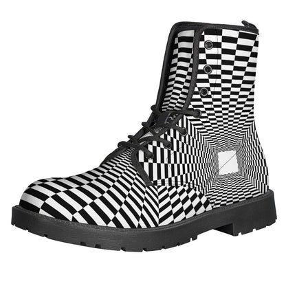 Black And White Tunnel Illusion Print Backpack