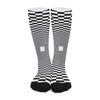 Black And White Tunnel Illusion Print Long Socks