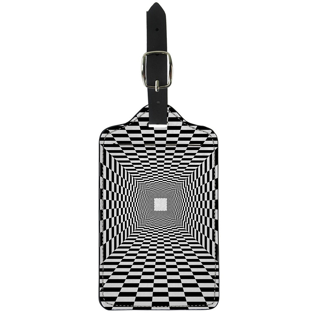 Black And White Tunnel Illusion Print Luggage Tag