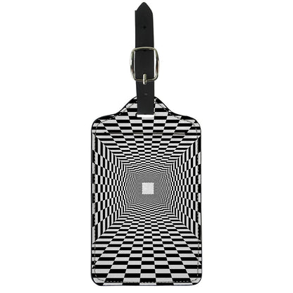 Black And White Tunnel Illusion Print Luggage Tag
