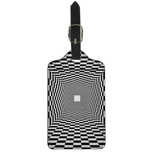 Black And White Tunnel Illusion Print Luggage Tag