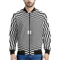 Black And White Tunnel Illusion Print Men's Bomber Jacket