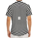 Black And White Tunnel Illusion Print Men's Deep V-Neck Shirt