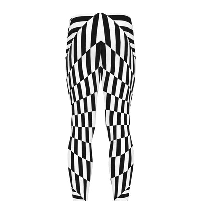 Black And White Tunnel Illusion Print Men's leggings